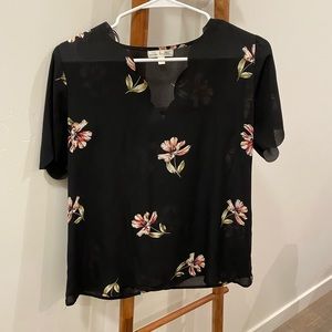 Black Floral Blouse